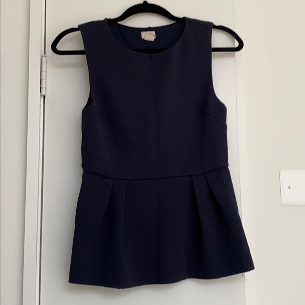 H&M peplum navy top